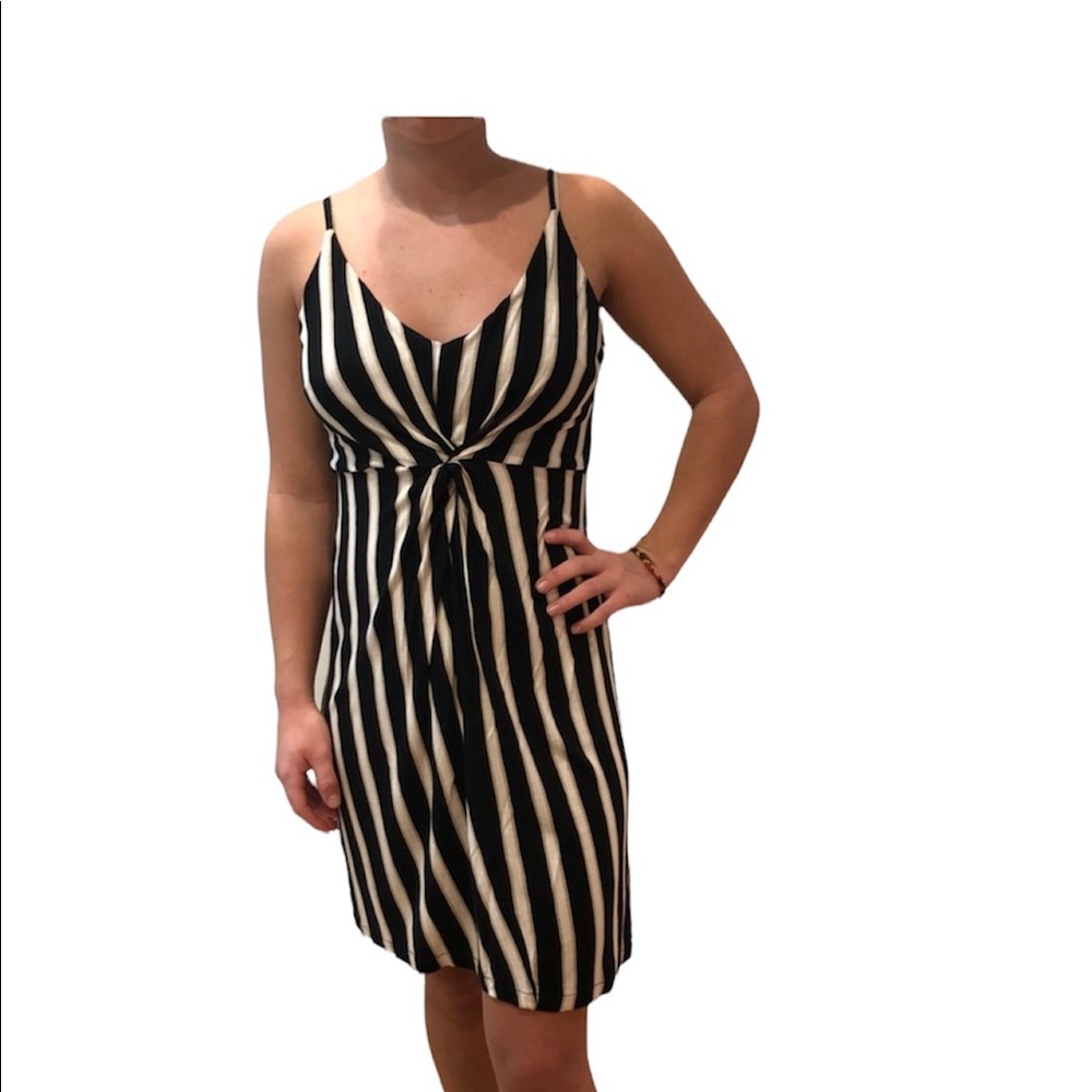 H&M striped adjustable spaghetti strap dress
